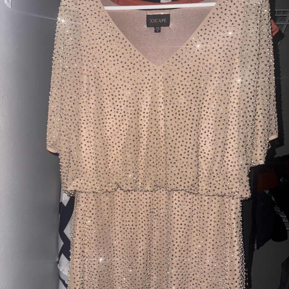 Xscape Cream Beaded Women's Dress Size 6